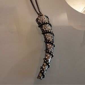 THE KOOPLES | Silver & Rhinestone Pendant Necklace